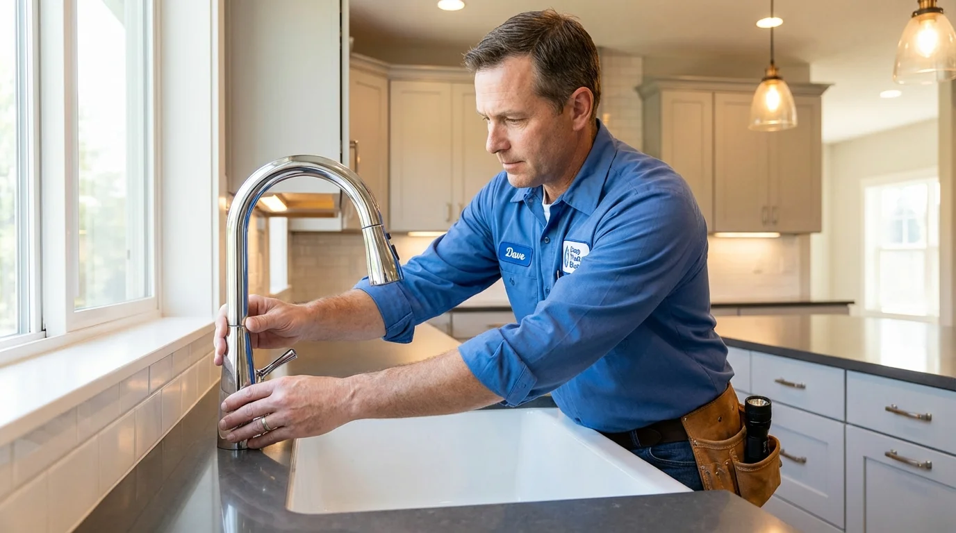 Kitchen faucet installation by Johns Plumbing LLC in Pataskala